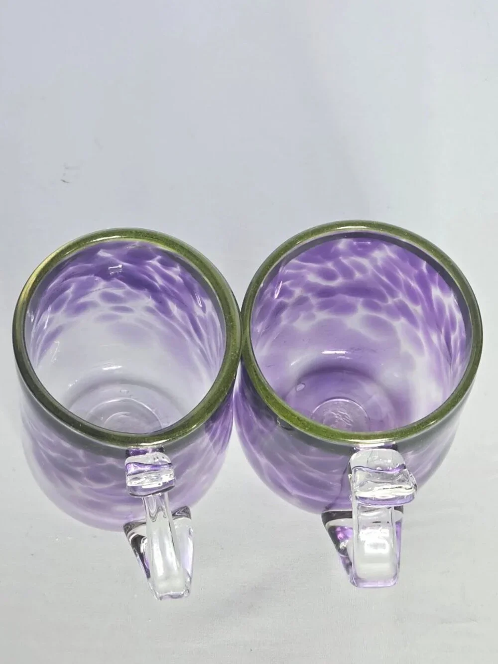 2 Vtg 1994 Signed Hand Blown Art Glass Mugs Pacific Northwest Studio Glass Polly - Picture 5 of 11